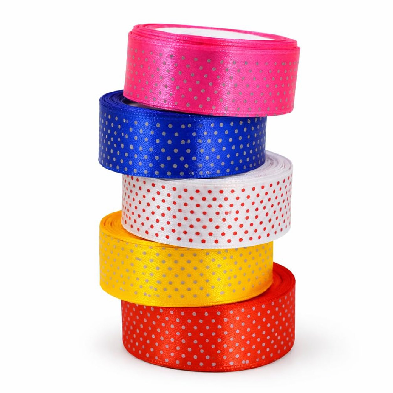 71SmcU0SOwL._SL1254_ (6) 1" Inch Dotted Multicolor Satin Ribbon - Image 1